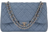 Gray Python Jumbo Double Flap Bag GHW