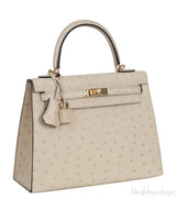 Kelly 25 Parchemin Ostrich GHW