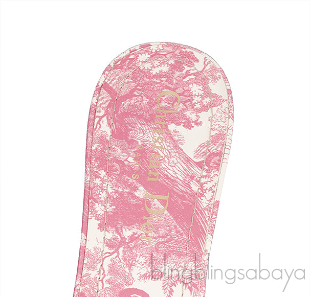 Dway Pink Embroidered Heeled Slide