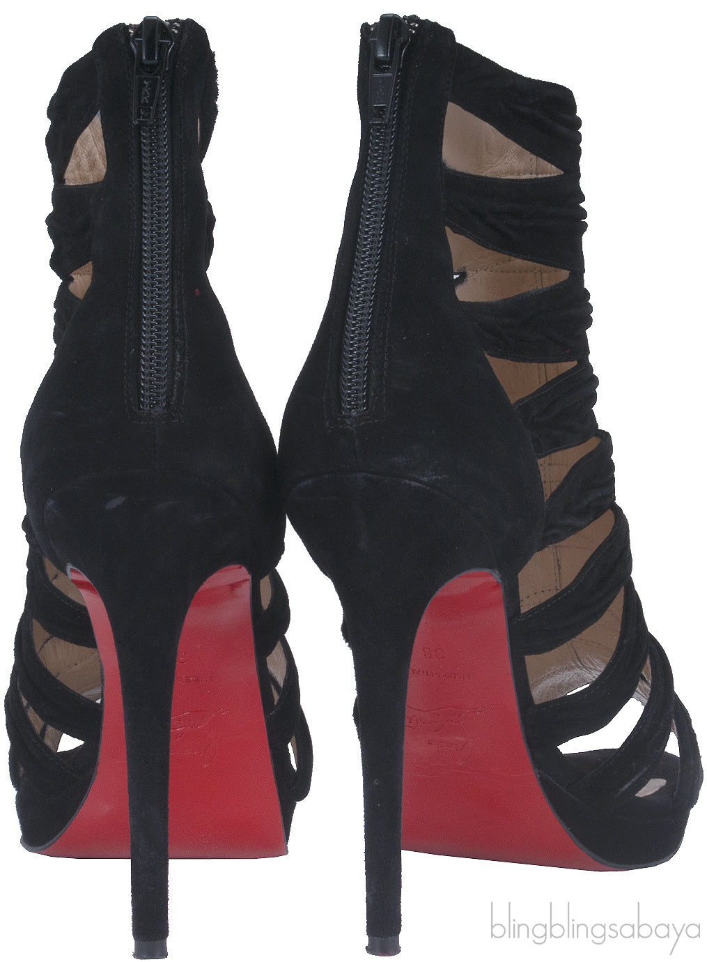 Black Suede Cut-out Leather Pump