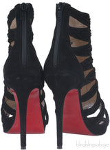 Black Suede Cut-out Leather Pump