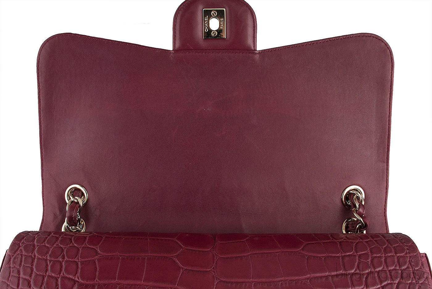 Classic Bordeaux Crocodile Jumbo Bag