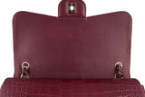 Classic Bordeaux Crocodile Jumbo Bag