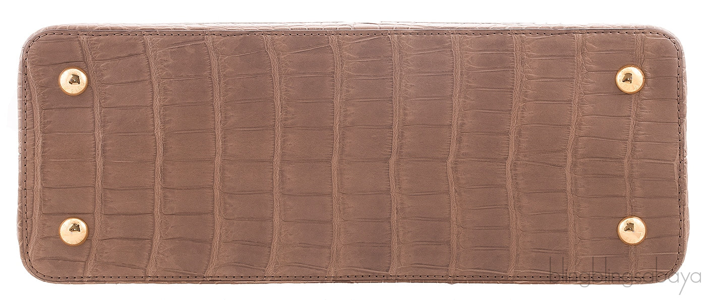 Taupe Capucines Crocodile MM