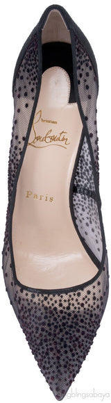 Follies Velvet-Dotted Mesh Pumps