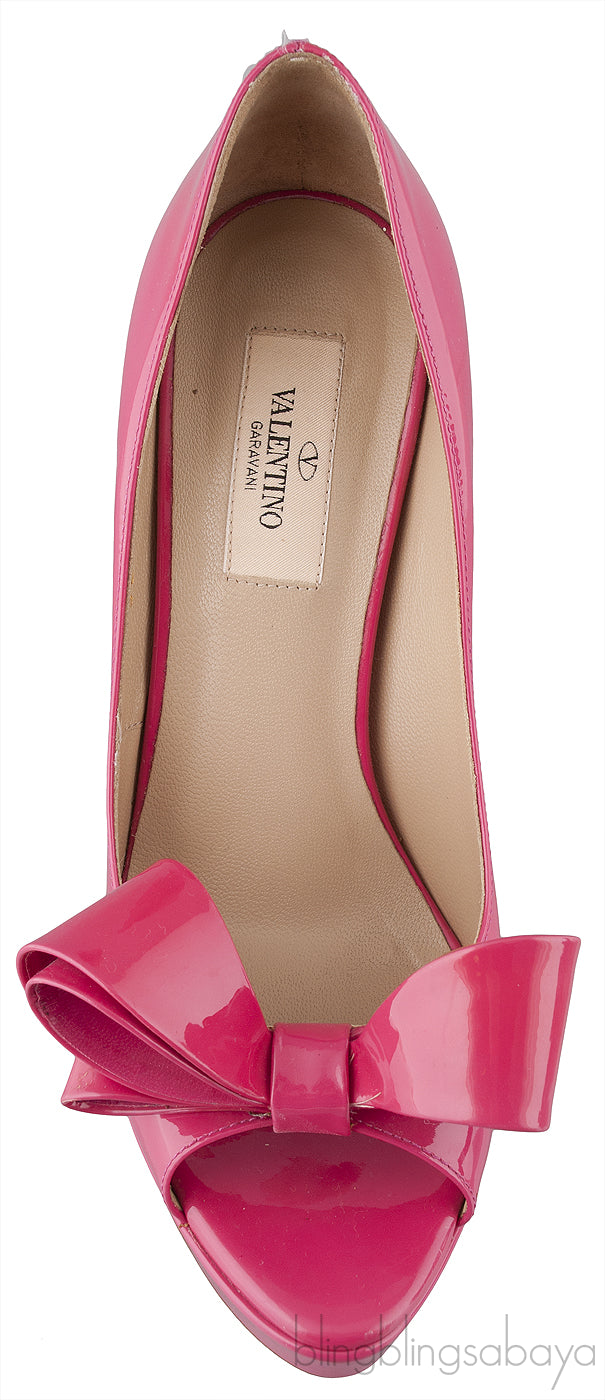 Bow Pink Patent Pump