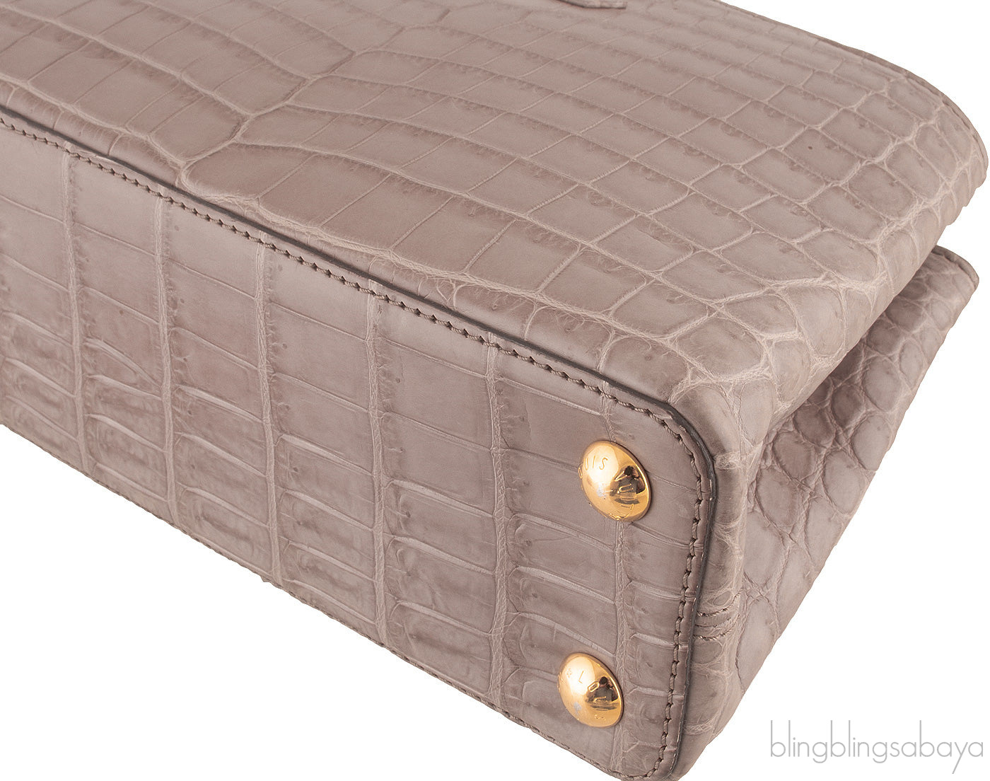 Capucines Crocodile Taupe BB