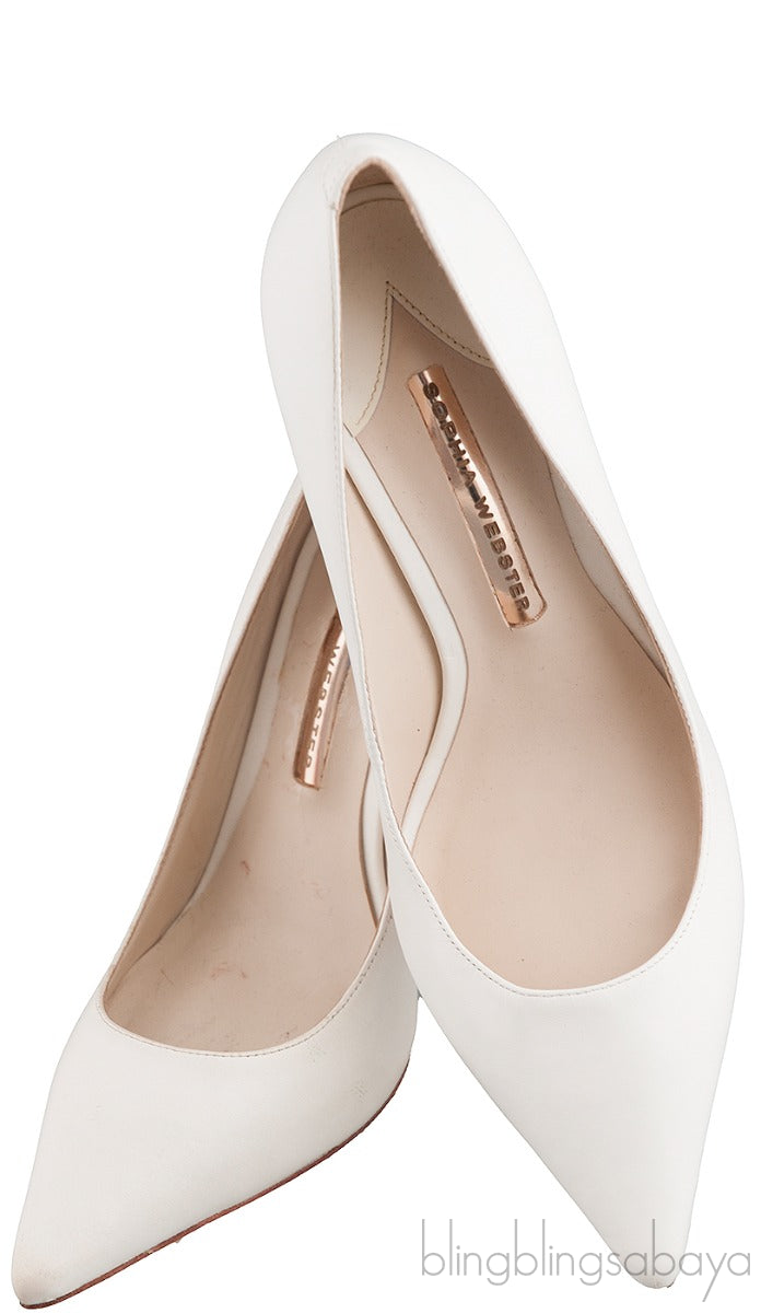 White Pointed Multicolor Crystal Heels