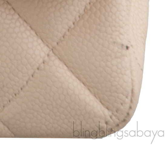Beige Caviar Jumbo Flap Bag