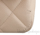 Beige Caviar Jumbo Flap Bag
