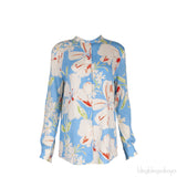 Light Blue Floral Print Shirt