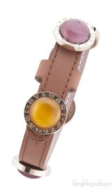 Multi-color Stone Leather Bracelet