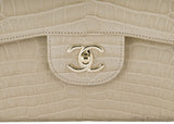 Jumbo CC Beige Crocodile Bag