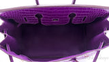 Birkin 35 Purple Crocodile GHW