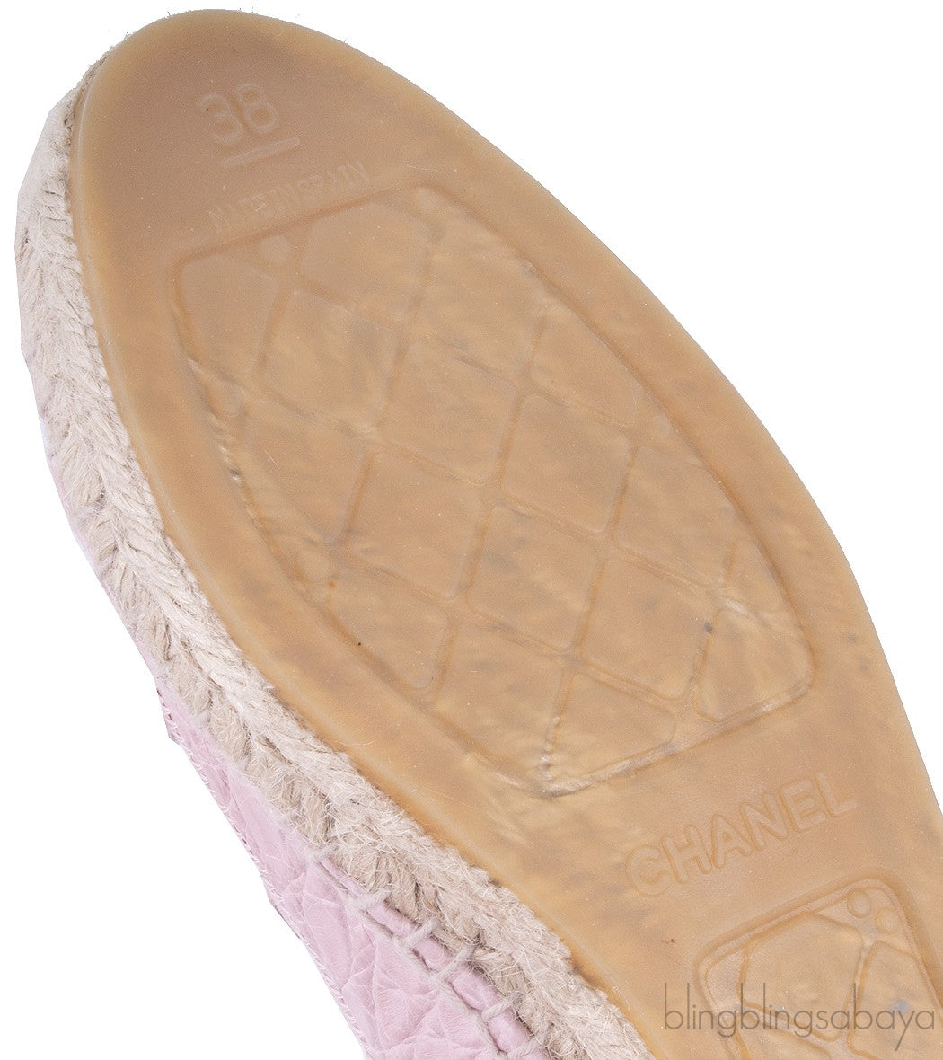Pink Crocodile Espadrille