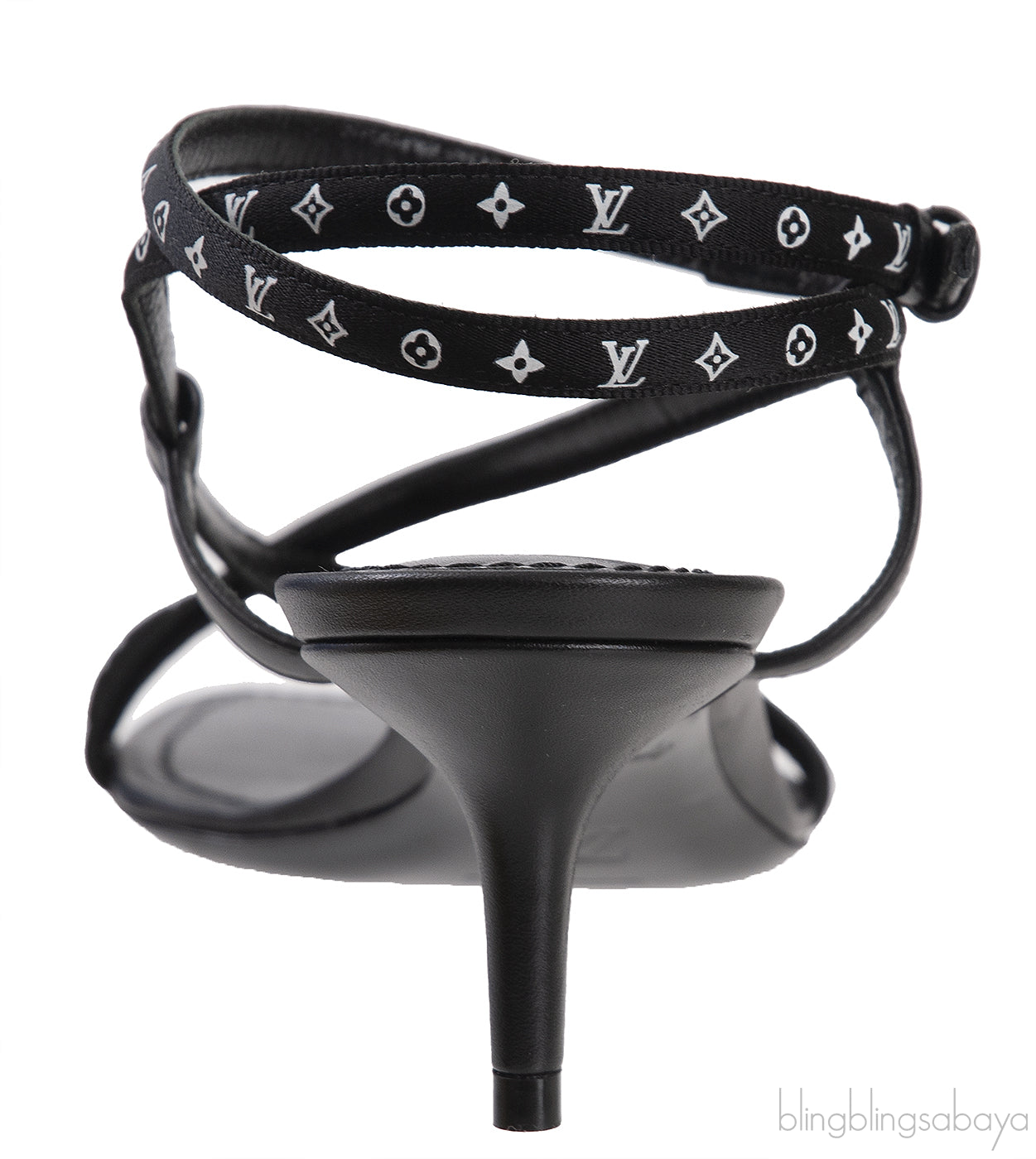 Black Monogram Citizen Strappy Sandals