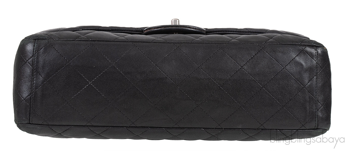 Black Quilted Classic Maxi Flap Bag