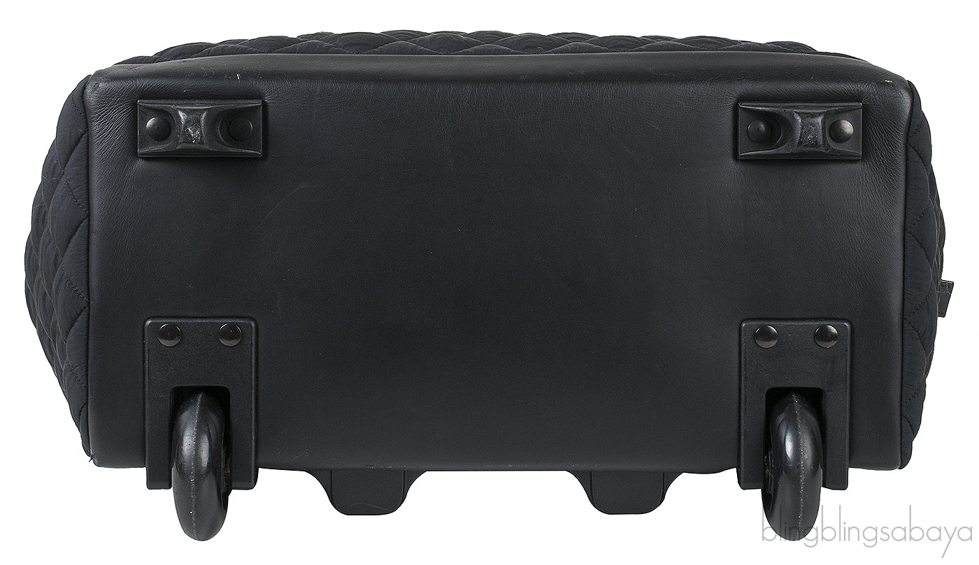 Black Quilted Nylon Cocoon Trolley Rolling Case