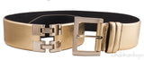 Oscar Dela Renta Metallic Gold Double Hinge Belt