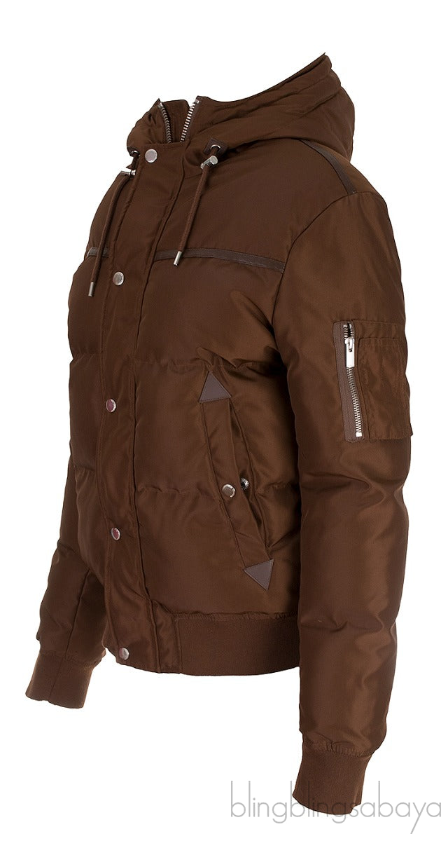 Brown Winter Jacket with Hoodie