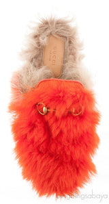 Gucci Orange Wool Princetown Slide