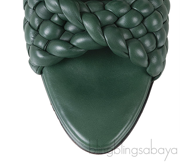 Bottega Veneta Curve Optic Emerald Green Sandals