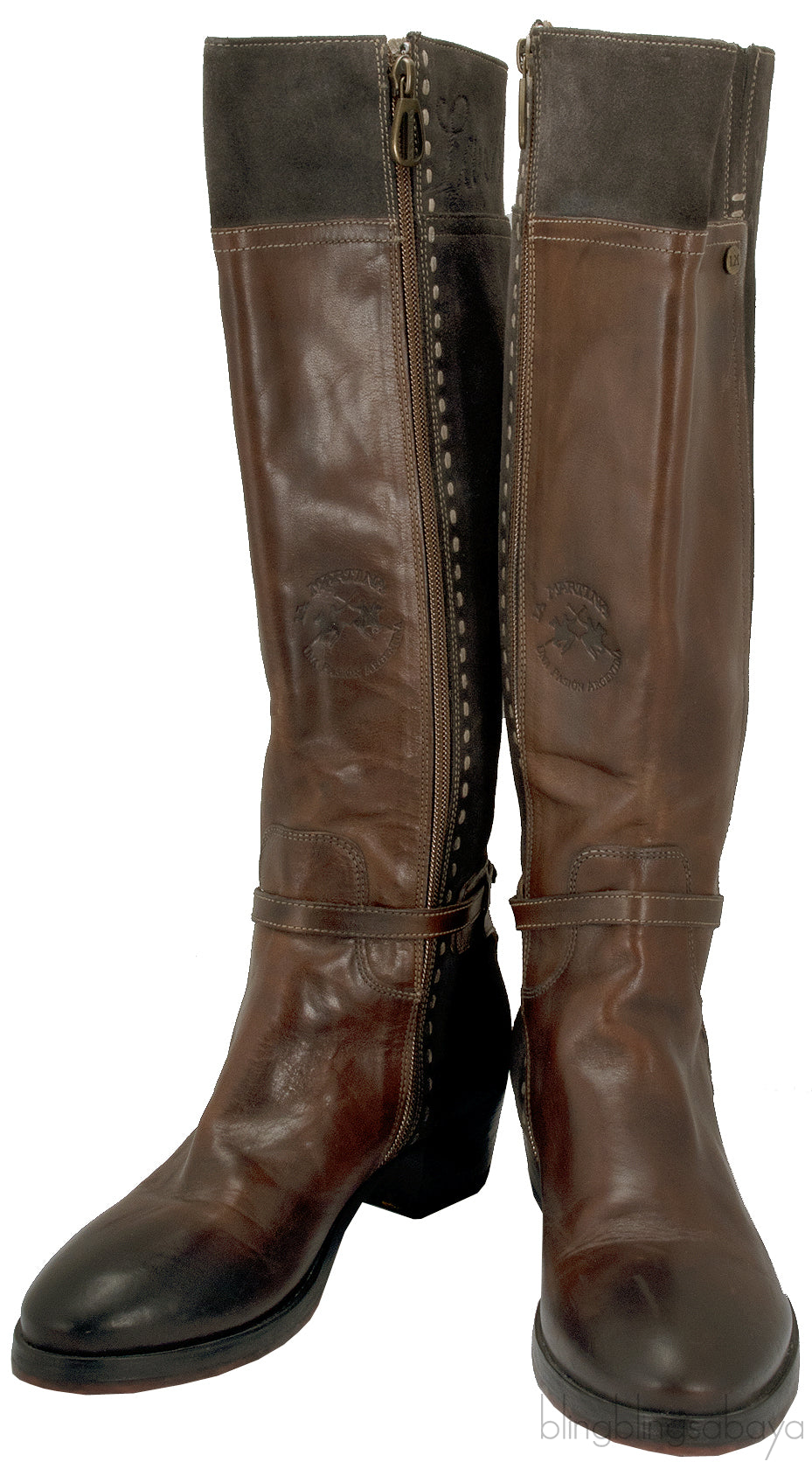 Bi-color Leather Boots