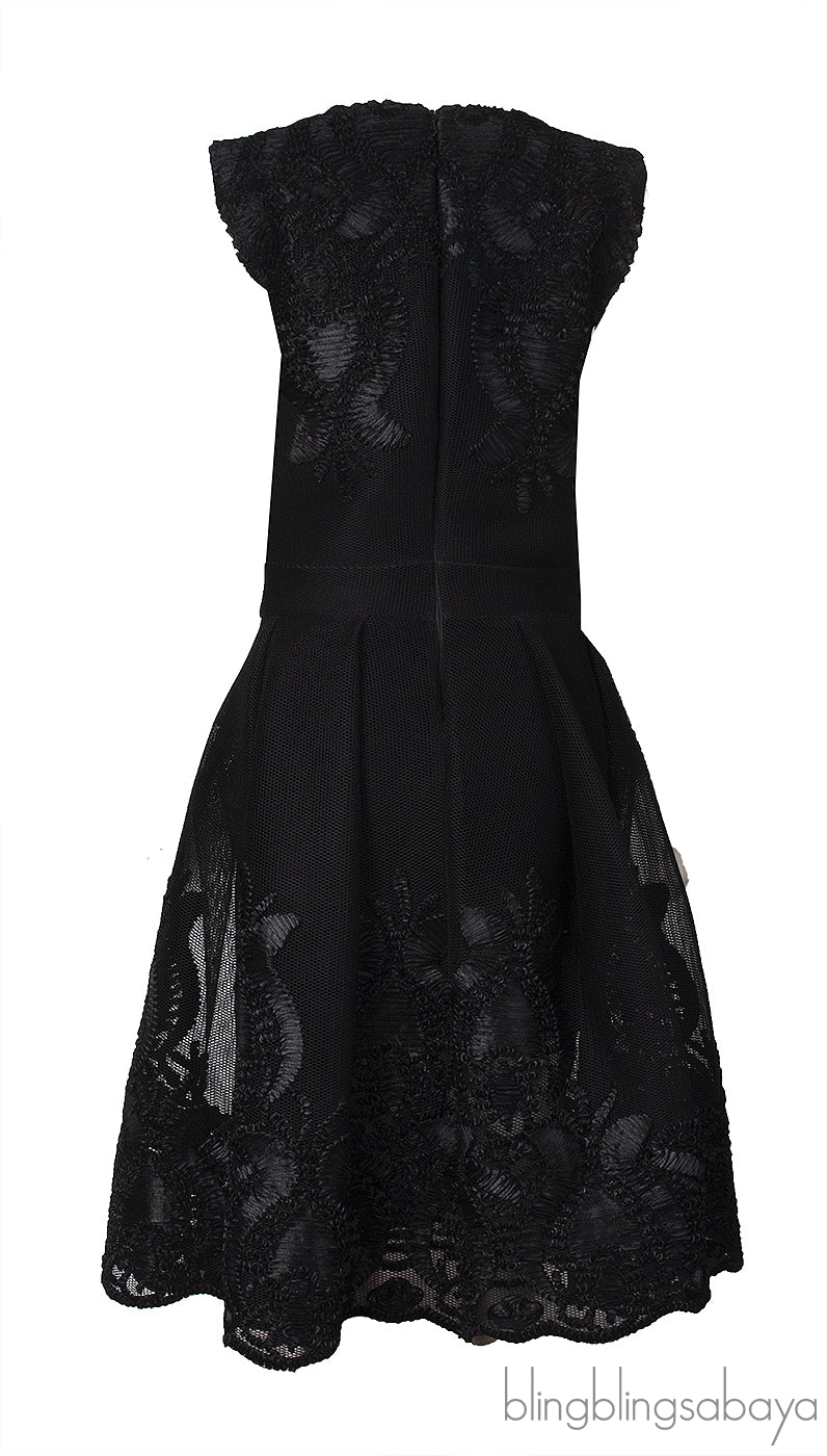 Maje Mesh Pleated Dress