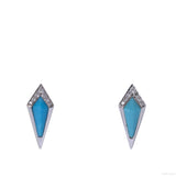Noora Shawqi Junonia Diamond & Turquoise Stud Earrings