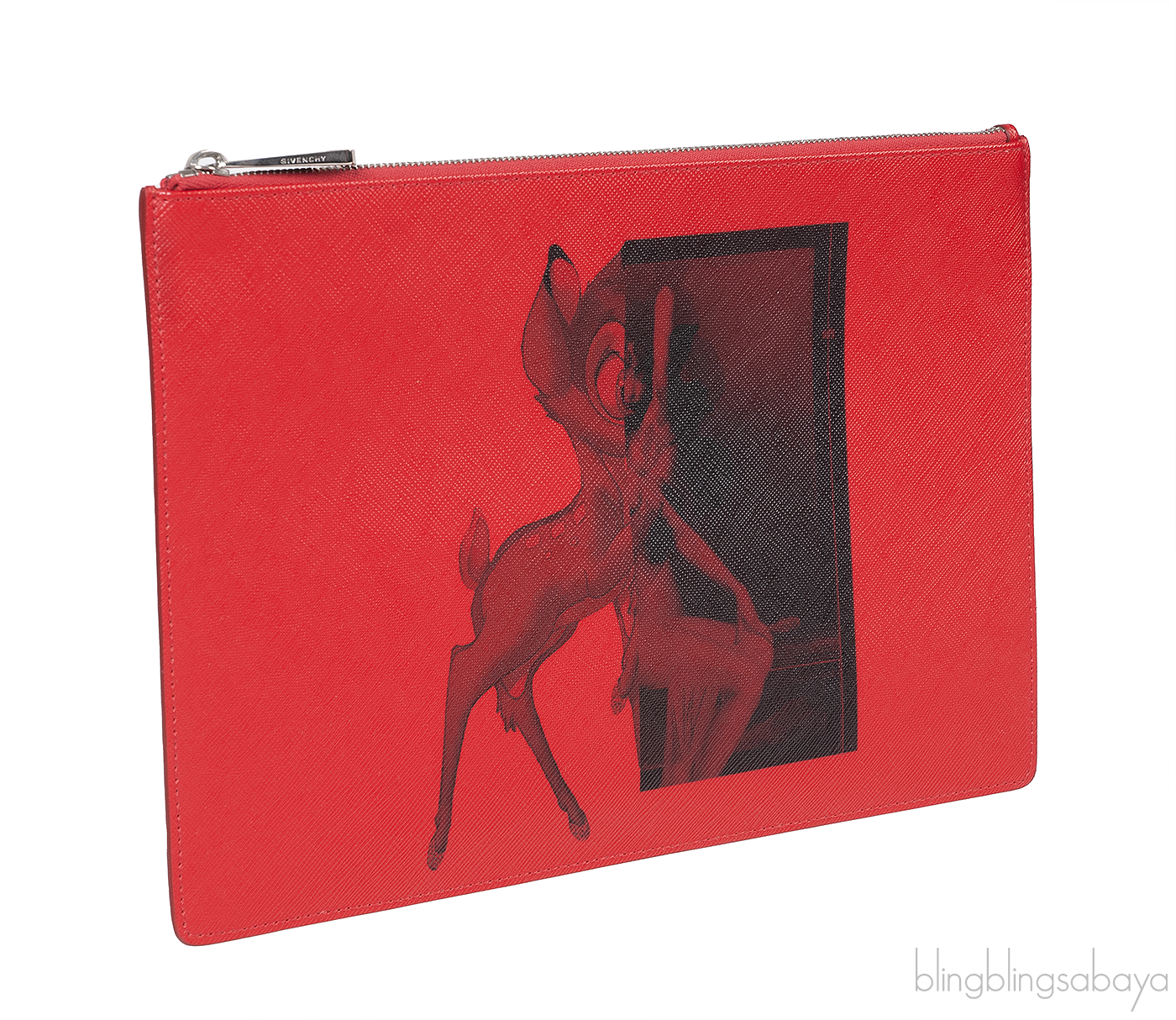 Red Iconic Print Pouch