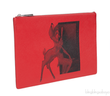 Red Iconic Print Pouch