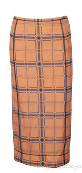 Checkered Printed Stretch Skirt