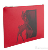 Red Iconic Print Pouch
