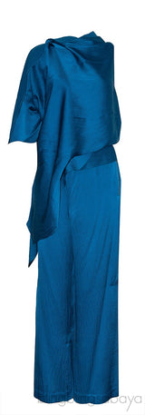 Blue Textured Top & Trouser