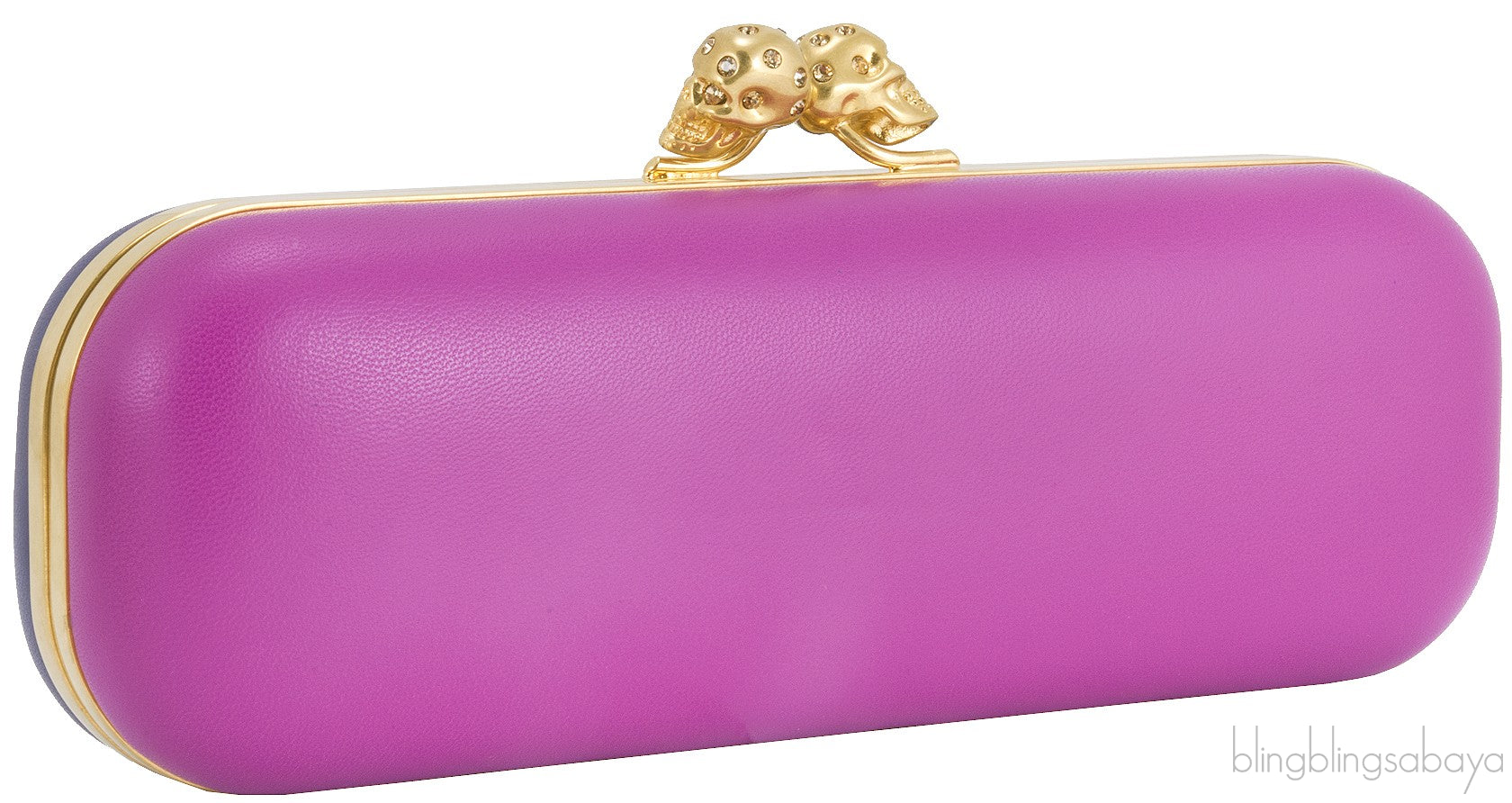 Bicolor Skull Leather Box Clutch*