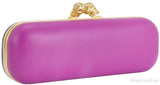 Bicolor Skull Leather Box Clutch*