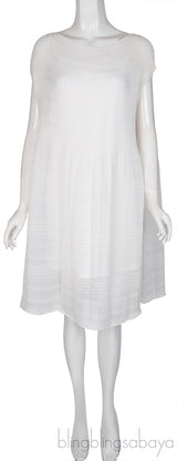 Ivory Plisse Crepe Dress