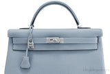 Kelly 40 Blue Lin Togo Retourne