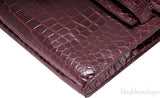 Kelly Cut Porosus Crocodile Bordeaux
