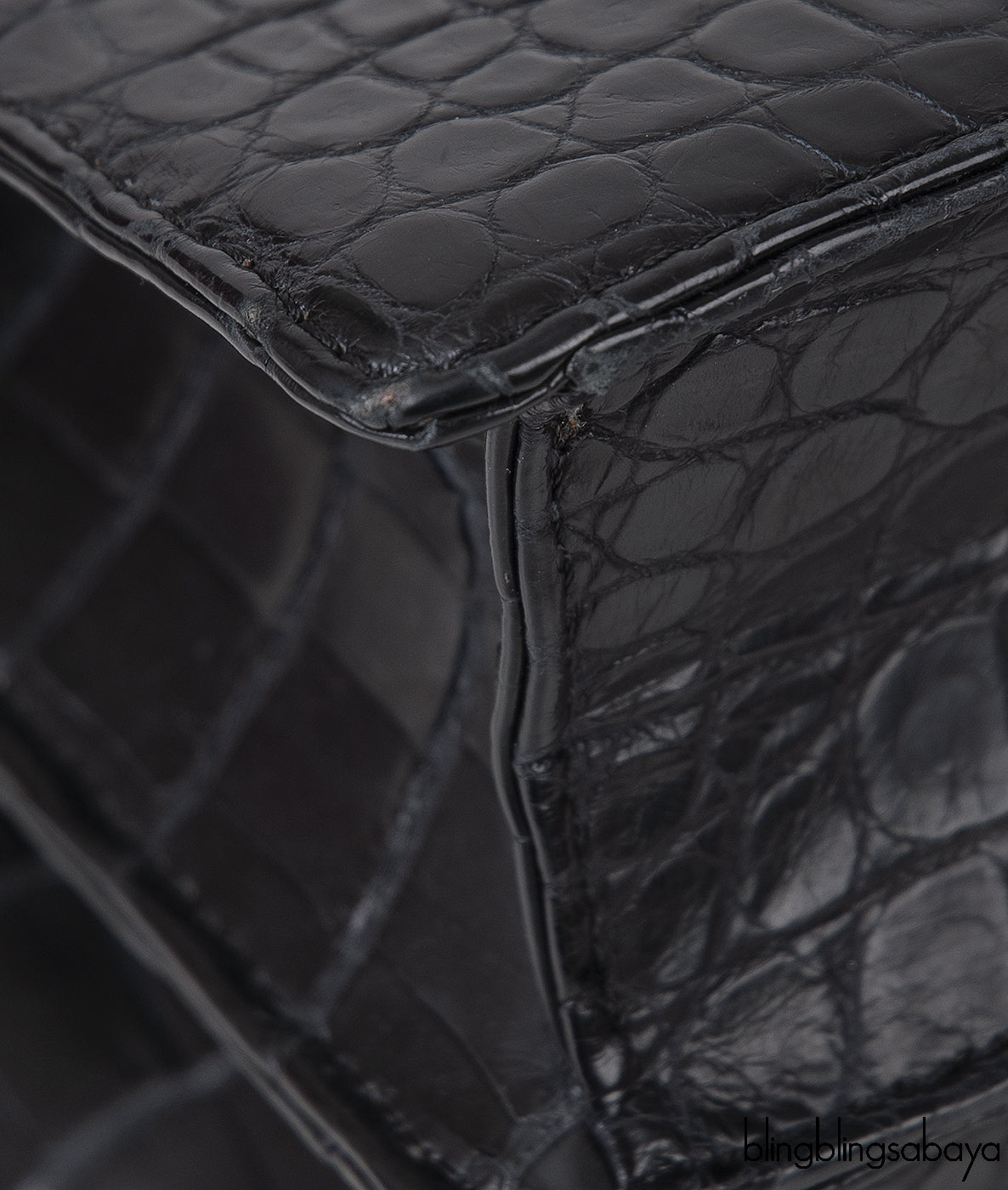 Maxime Black Crocodile Bag