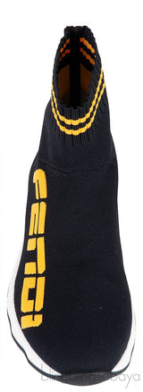 Black Knit Sock Logo Sneaker