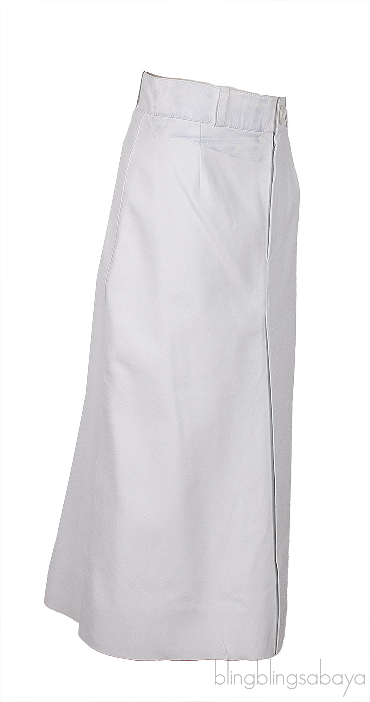 White Leather Skirt