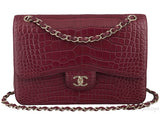 Classic Bordeaux Crocodile Jumbo Bag