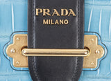 Prada Cahier City Calf Flap Crocodile Bag