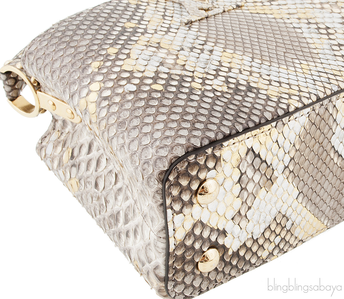 Capucines Gold Python Mini