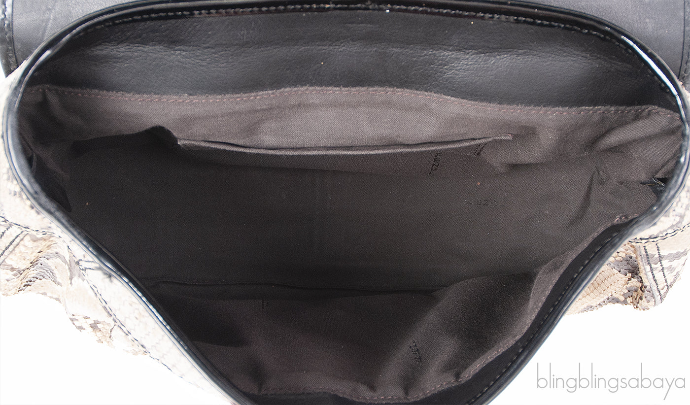 Fendi Brown Natural Python Flap Bag