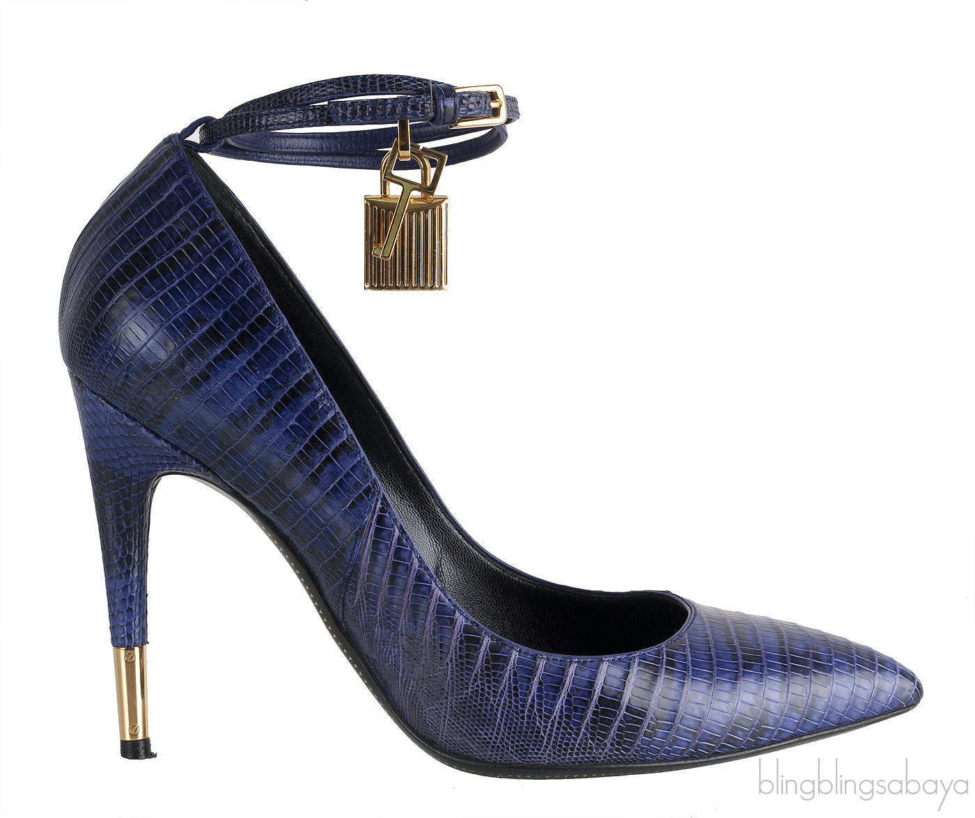 Padlock Printed Ankle Wrap Heels
