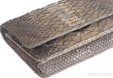 WOC Gold Silver Quilted Python Bag