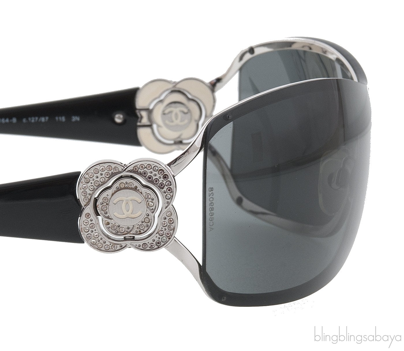 Chanel Camellia CC 4164-B Black Sunglasses