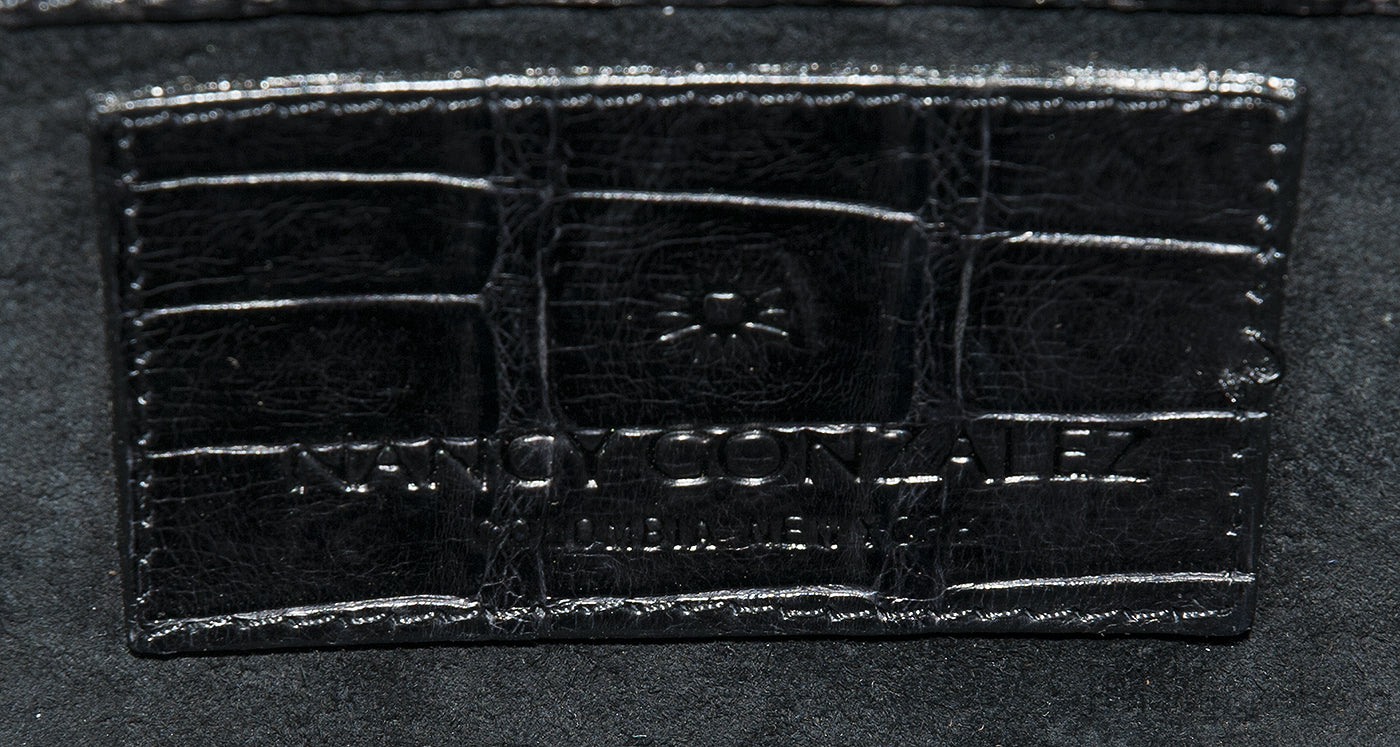 Black Crocodile Chain Shoulder Bag